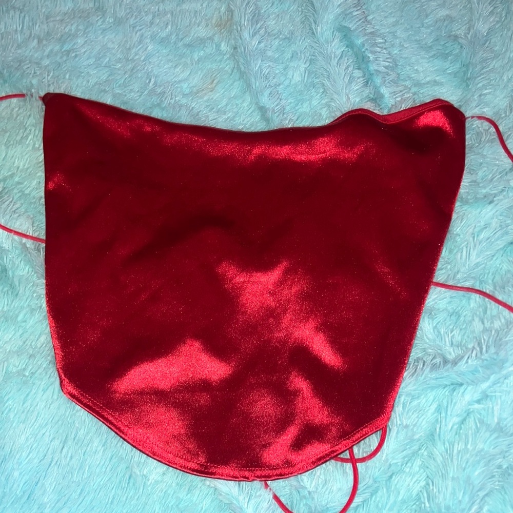 Satin red crop top